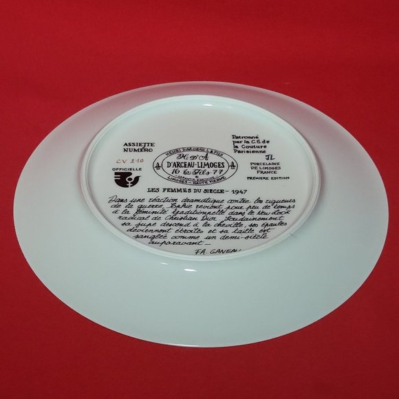 VTG 1978 D’Arceau Limoges Collectors Plate Sophie La Mode New Look La Feminite Z - Picture 5 of 10